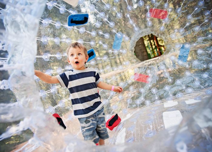 Zorbing in the Desert